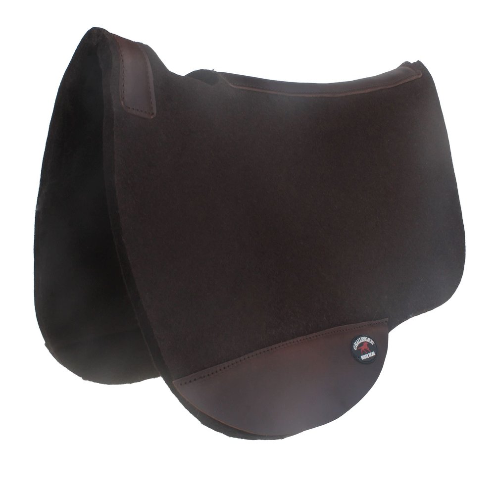 CHALLENGER Horse Western Close Contact Contoured Wool Felt Saddle Pad Brown 39RT19BR