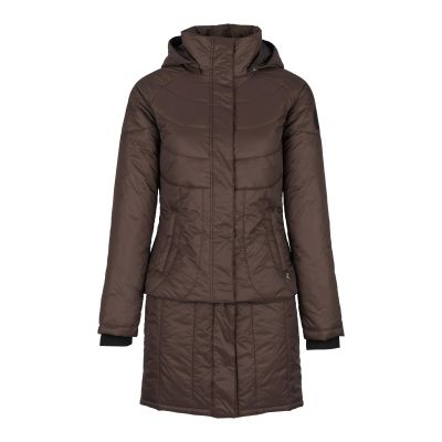 HORZE Aurora Womens Padded Parka with Removable Hem - After Dark Brown - 6