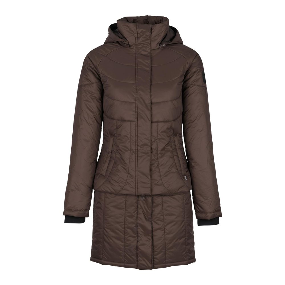 HORZE Aurora Womens Padded Parka with Removable Hem - After Dark Brown - 6