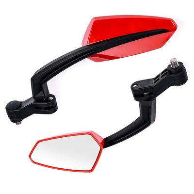 Bike Mirrors, 360 Rotatable Cycling Rearview Mirrors, Wide Angle Safe Shockproof Bicycle Mirror, Ebike Universal Fit Accessories 1 Pair (Red)