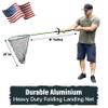 UFISH Large Fishing Net for Freshwater and Saltwater, Fish Landing Net with Non-Slip Handle for Safe Fishing (Green) view 4
