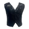 TAIKMD Kids Boys Shiny Sequins Vest Crop Top Dance Jazz Hip Hop Jacket Waistcoat Choir Stage Performance (US, Age, 9 Years, Black) view 1