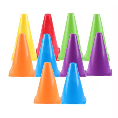 Agility Training Cone Colored Plastic Sports Training Cones, 23cm/9" Football Training Agility Cone Traffic Cone (Size : 10pcs)