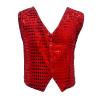 TAIKMD Kids Boys Shiny Sequins Vest Crop Top Dance Jazz Hip Hop Jacket Waistcoat Choir Stage Performance (US, Age, 10 Years, Red) view 1