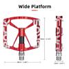ROCKBROS Mountain Bike Pedals MTB Pedals CNC Non-Slip Lightweight Aluminum Alloy Bicycle Pedals Sealed Bearings Bicycle Platform Pedals 9/16" BMX Road Bike Pedal view 3