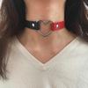 7 Pieces Multi-Color Adjustable Peach Heart Necklace Retro Sexy Women's PU Leather Collar Punk Love Necklace view 2