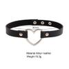 7 Pieces Multi-Color Adjustable Peach Heart Necklace Retro Sexy Women's PU Leather Collar Punk Love Necklace view 4