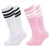 Baby Knee High Socks Baby Girl Knee High Socks Girls Soccer Socks Youth Soccer Socks Girls Toddler Soccer Socks Pink view 2