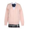 Blostirno Women's Cardigan Sweater V Neck Button Down Knit JK School Uniform Cardigans Girls Long Sleeve Coat with Pockets(Cherry Blossom Pink XL) view 1