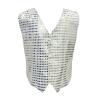 TAIKMD Kids Boys Shiny Sequins Vest Crop Top Dance Jazz Hip Hop Jacket Waistcoat Choir Stage Performance (US, Age, 10 Years, Silver) view 1