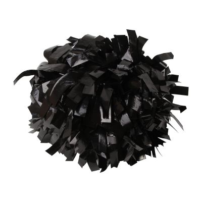 ICObuty Plastic Cheerleader Cheerleading Pom Poms 6 inch 1 Pair 2 Pieces (Wet Black)