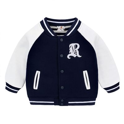 famuka Little Kid Baseball Jacket Warm Cotton Outerwear Toddler Boy Girl Coats (Navy, 18-24 Months)
