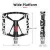 ROCKBROS Mountain Bike Pedals MTB Pedals CNC Non-Slip Lightweight Aluminum Alloy Bicycle Pedals Sealed Bearings Bicycle Platform Pedals 9/16" BMX Road Bike Pedal view 2