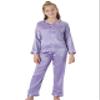 Topgal Big Girls Pajamas Size 14  Cute Satin Cat Long Sleeve & Pants PJ Set Sleepwear Violet view 3