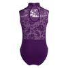 Hedmy Kids Girls Turtleneck Mesh/Lace Splice Gymnastic Ballet Dance Yoga Ballroom Athletic Leotard Dancewear Purple 5-6 Years view 2