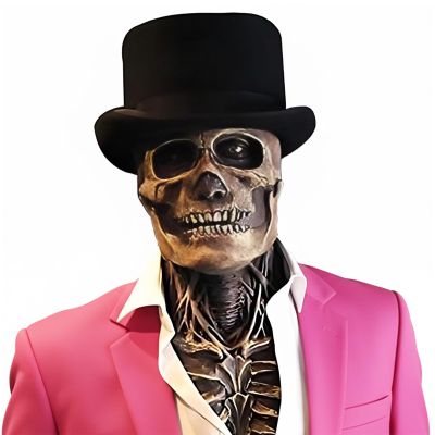 Skull Mask Scary Full Head Skeleton Headgear Creepy Mask Realistic Halloween Cosplay Latex Horror Helmet for Adults (Skull mask)