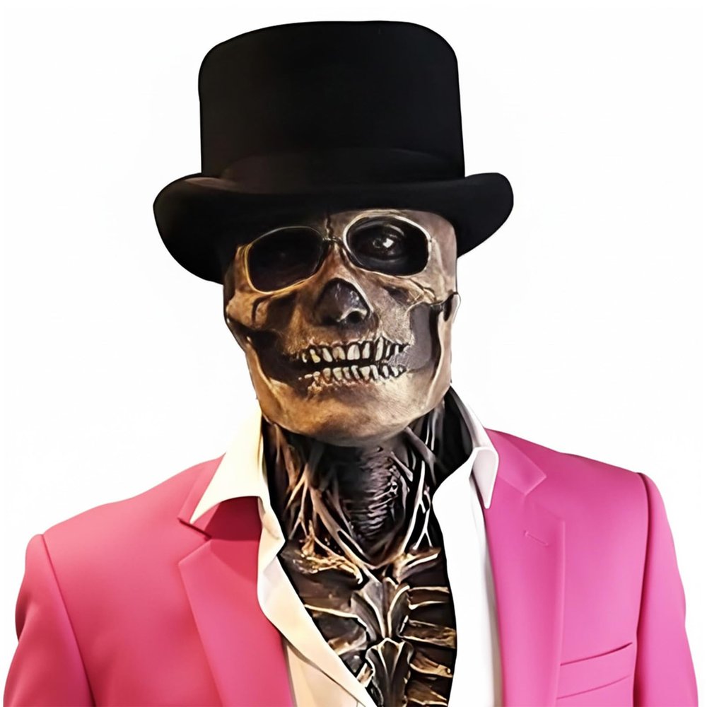 Skull Mask Scary Full Head Skeleton Headgear Creepy Mask Realistic Halloween Cosplay Latex Horror Helmet for Adults (Skull mask)