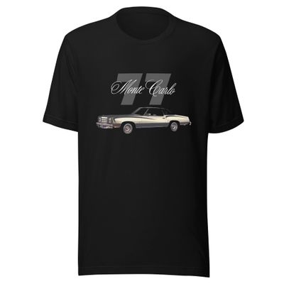 1977 Chevy Monte Carlo Classic Car Short-Sleeve Unisex T-Shirt Black