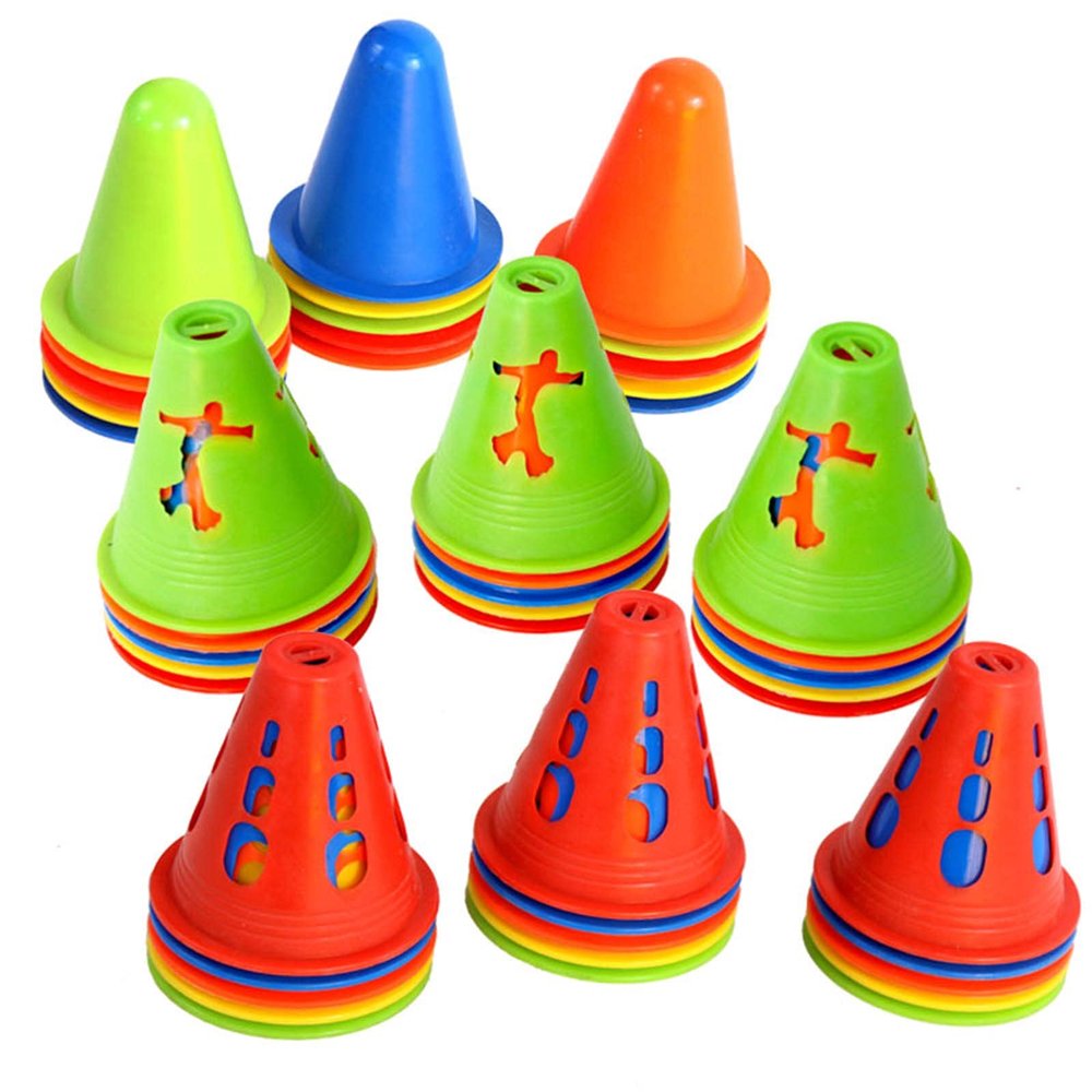Agility Training Cone Pack of 10 Plastic Sports Cones, Football, Basketball, Roller Skating Training Agility Cone 8x7cm (Color : Style2, Size : 10pcs)