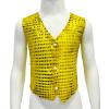 TAIKMD Kids Boys Shiny Sequins Vest Crop Top Dance Jazz Hip Hop Jacket Waistcoat Choir Stage Performance (US, Age, 9 Years, Gold) view 2