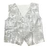TAIKMD Kids Boys Shiny Sequins Vest Crop Top Dance Jazz Hip Hop Jacket Waistcoat Choir Stage Performance (US, Age, 8 Years, Silver) view 4