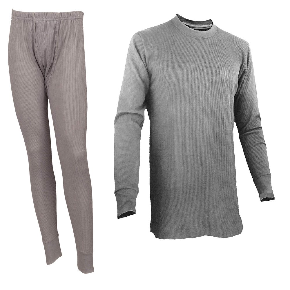 Styllion -100% Polyester Thermal Underwear for Men TS200 (Medium, Gray)