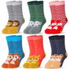 Eocom 6 Pairs Children's Winter Warm Wool Animal Crew Socks Kids Boys Girls Socks (Stripe Animal, 4-7 Years) view 1