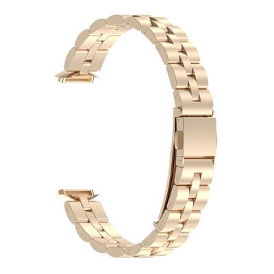 AISPORTS Compatible with Fitbit Luxe Band Stainless Steel for Women Men, Solid Adjustable Stainless Steel Sport Wristband Metal Buckle Bracelet Replacement Band for Fitbit Luxe Activity Tracker