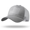 American Flag Trucker Hat - Snapback Hat, Baseball Cap for Men Women - Breathable Mesh Side, Adjustable Fit - for Casual Wear Gray/White view 1