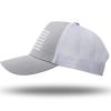 American Flag Trucker Hat - Snapback Hat, Baseball Cap for Men Women - Breathable Mesh Side, Adjustable Fit - for Casual Wear Gray/White view 2