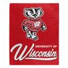Northwest NCAA Wisconsin Badgers Unisex-Adult Raschel Throw Blanket, 50" x 60", Signature view 1