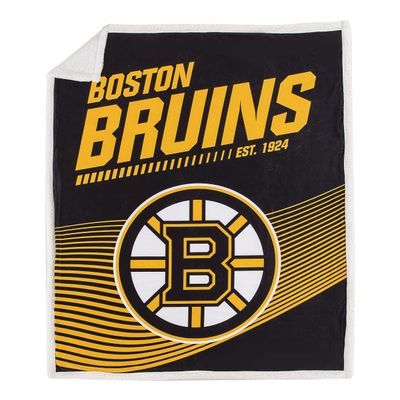 Northwest NHL Boston Bruins Unisex-Adult Mink Sherpa Throw Blanket, 50" x 60", New School