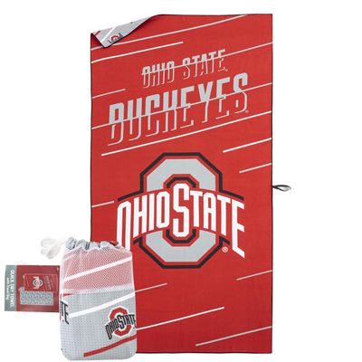 Northwest NCAA Ohio State Buckeyes Unisex-Adult Beach Towel & Mesh Bag Set, 32" x 64", Splitter