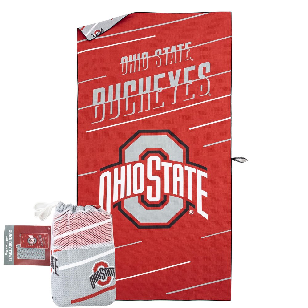 Northwest NCAA Ohio State Buckeyes Unisex-Adult Beach Towel & Mesh Bag Set, 32" x 64", Splitter