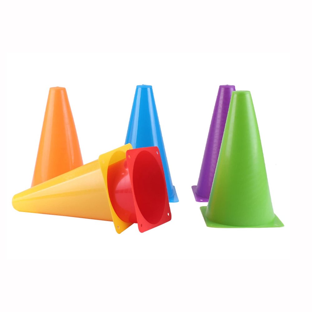 Agility Training Cone 23cm/9" Children's Football Training Cone, Agile Cone Traffic Cone with Holes for Easy Fixing (Color : Style2, Size : 10pcs)