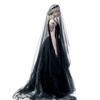 BXT 5M Bride Wedding Veil Halloween Veil Black Lace Cathedral Wedding Bride Veil Headpiece Gothic Halloween Party Costume