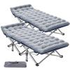 ABORON Camping Cot for Adult 28" Extra Wide, 2PK Heavy-Duty 1200D Oxford Cot for Sleeping, Portable Folding Camp Bed with Mat & Carry Bag view 1