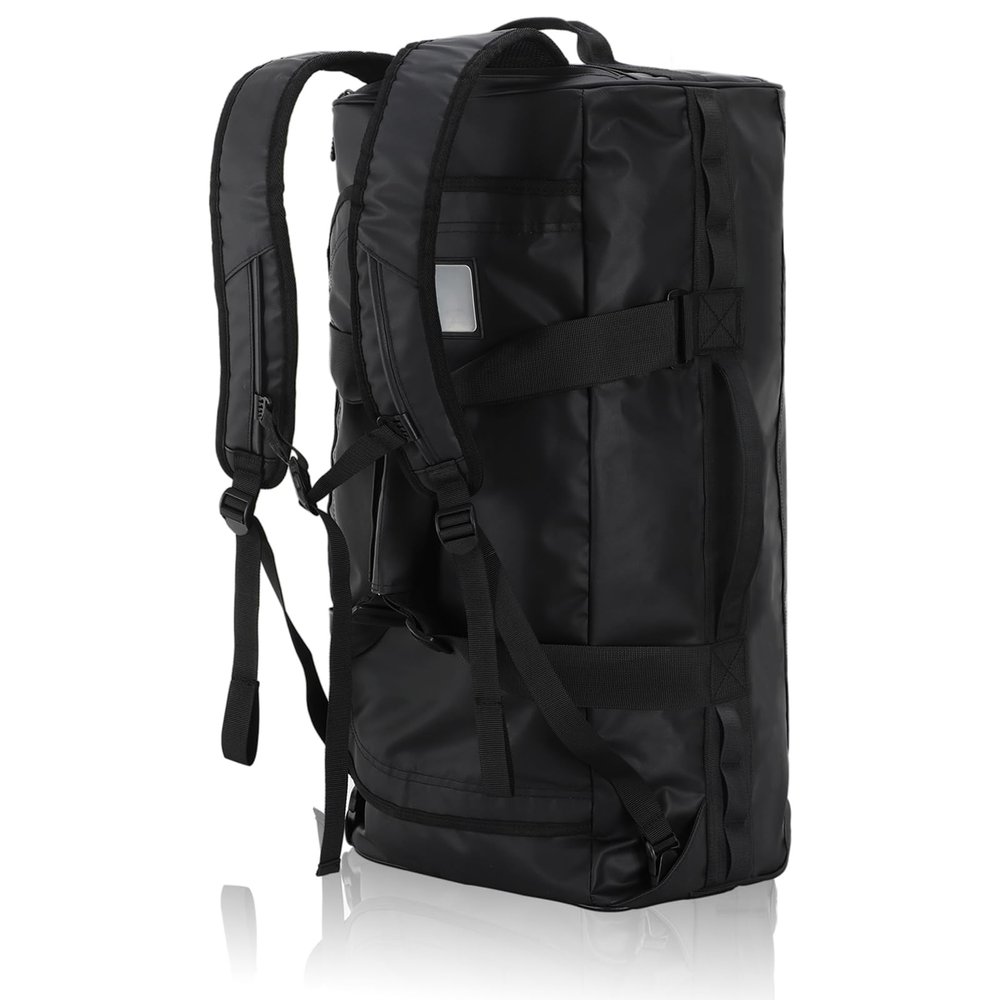 Haimont Travel Duffel Backpack Bag 60L for Men Large Sports Duffle Bags with Backpack Straps for Hiking Camping Gym Workout, Water Resistant, Black