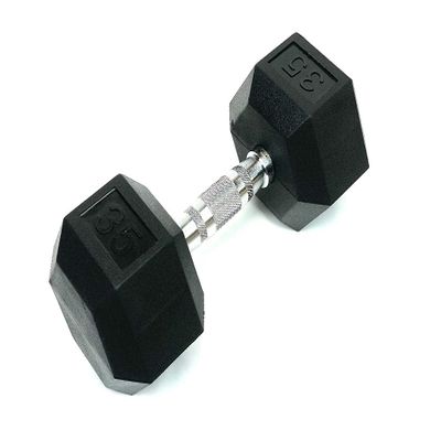 Rainforest Basics Rubber Encased Hex Dumbbell Hand Weight (35-Pound, Single)