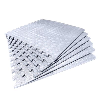 XQKXHZ 60 x 60 x 2.5cm Interlocking Extra Thick Soft EVA Foam Mat Non Slip Rubber Cushion Home Puzzles Exercise Jigsaw Floor Fitness Gym Yoga Protective Tiles Crawling Baby Mat White,12pcs