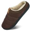 YESMOLA House Slippers for Men Memory Foam Indoor Slippers With Fuzzy Lining Bedroom Slip on Shoes Size 13-14 Coffee view 1