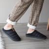 YESMOLA House Slippers for Men Memory Foam Indoor Slippers With Fuzzy Lining Bedroom Slip on Shoes Size 13-14 Black view 2
