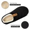 YESMOLA House Slippers for Men Memory Foam Indoor Slippers With Fuzzy Lining Bedroom Slip on Shoes Size 13-14 Black view 4