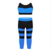 Mufeng Kids Girls Dance Sports Gymnastics Outfits Tank Tops with Leggings Tights 2 Pieces Sportswear Workout Tracksuit Stripes Blue 12 Years view 1