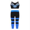 Mufeng Kids Girls Dance Sports Gymnastics Outfits Tank Tops with Leggings Tights 2 Pieces Sportswear Workout Tracksuit Stripes Blue 12 Years view 2