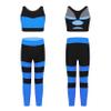 Mufeng Kids Girls Dance Sports Gymnastics Outfits Tank Tops with Leggings Tights 2 Pieces Sportswear Workout Tracksuit Stripes Blue 12 Years view 3