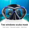 Adult Scuba Diving Mask, Anti-Fog Snorkel Goggles Tempered Glass Swim Mask Goggles with Nose Cover Professional Snorkeling Gear for Diving Snorkeling (Blue) view 3