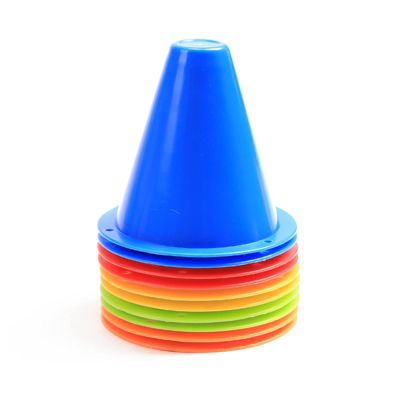 Agility Training Cone 8cm Colored Plastic Sports Cone, Football Training Agility Obstacle Cone, 10 Pieces