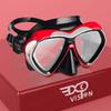 Adult Scuba Diving Mask, Anti-Fog Snorkel Goggles Tempered Glass Swim Mask Goggles with Nose Cover Professional Snorkeling Gear for Diving Snorkeling (Red) view 1