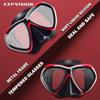 Adult Scuba Diving Mask, Anti-Fog Snorkel Goggles Tempered Glass Swim Mask Goggles with Nose Cover Professional Snorkeling Gear for Diving Snorkeling (Red) view 3